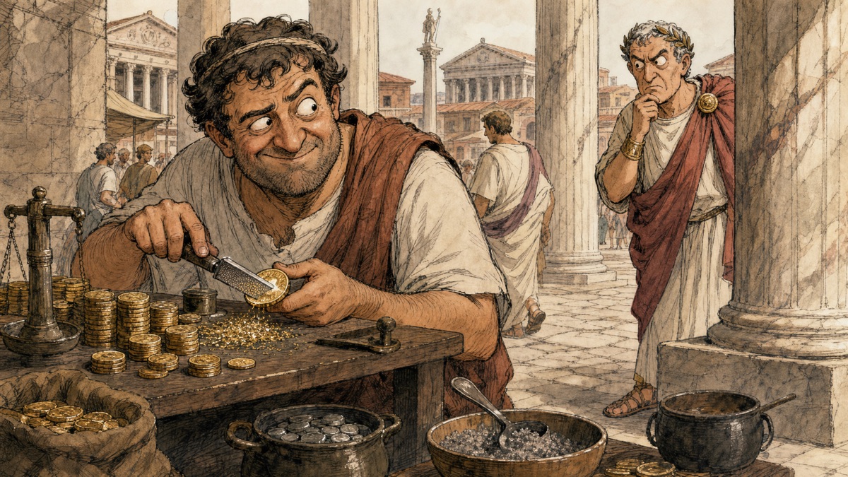Roman coin debasement and rigged gladiator betting