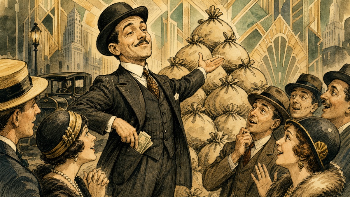 1920s Charles Ponzi pyramid scheme